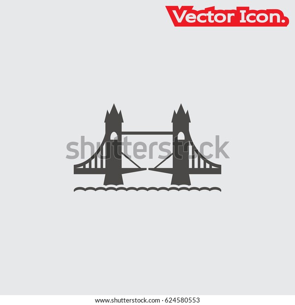 Bridge icon isolated sign\
symbol and flat style for app, web and digital design. Vector\
illustration.
