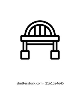 Bridge Icon. Line Art Style Design Isolated On White Background