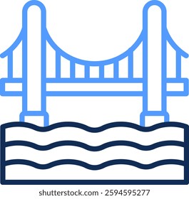 Bridge Icon Line Color Vector Illustration