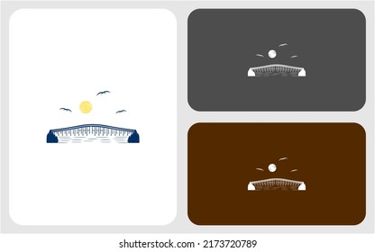 vector de diseño de logotipo de icono puente