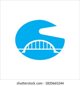 Bridge icon logo, vector design illustration 