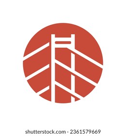 Bridge icon, logotype for property real estate. Abstract logo design illustration template.