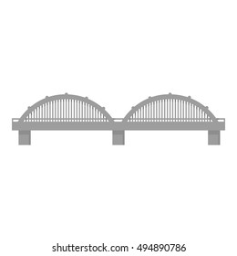 Bridge icon monochrome. Single building icon from the big city infrastructure monochrome.