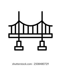 bridge icon. Outline style design isolated on white background