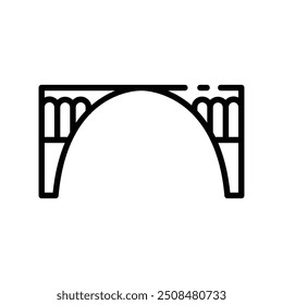 ícone de ponte. Design de estilo de estrutura de tópicos isolado no plano de fundo branco