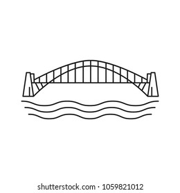 Bridge icon. Outline bridge vector icon for web design isolated on white background