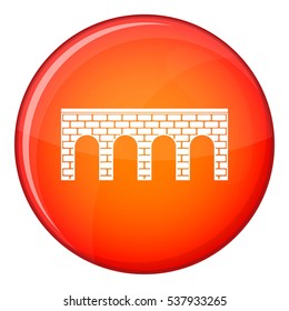 Bridge icon in red circle isolated on white background vector illustration
