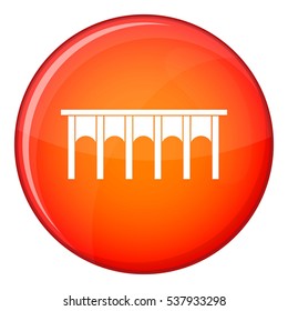 Bridge icon in red circle isolated on white background vector illustration