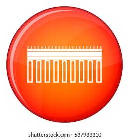 Bridge icon in red circle isolated on white background vector illustration