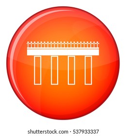 Bridge icon in red circle isolated on white background vector illustration