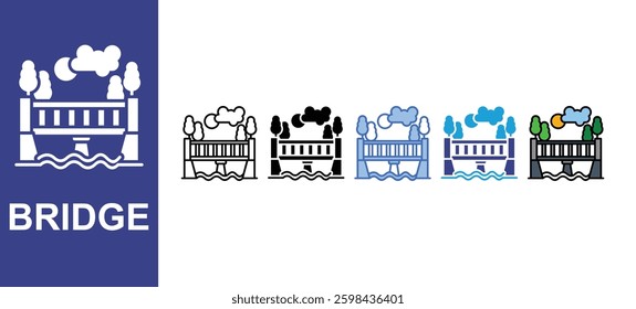 Bridge icon sets with different styles
