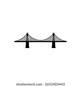 Diseño plano de Vector de icono de silueta de icono de puente.