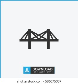 bridge icon. Simple filled bridge icon. On white background.