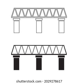 The bridge icon. A structure erected over an obstacle. The bridge is one of the oldest engineering inventions of mankind. Vector illustration isolated on a white background for design and web.