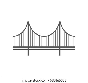 Bridge  icon.   Suspension bridge vector design. 
