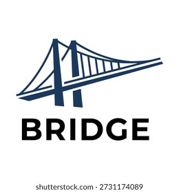 Icono del puente con el icono gráfico del símbolo del puente de la suspensión del texto