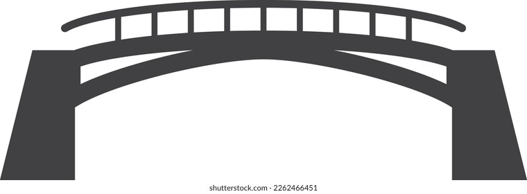 Bridge icon. Urban water construction black silhouette