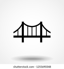 Bridge icon vector. Building symbol. Architecture pictogram, flat vector sign isolated on white background. Simple vector illustration for graphic and web design.