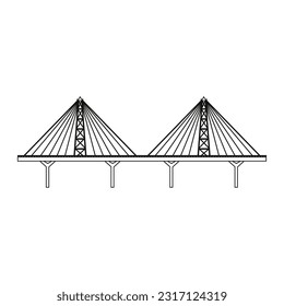 Bridge icon vector. Bridge icons, Various bridges illustration symbol collection.