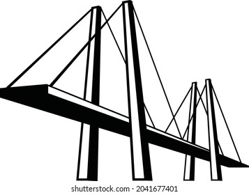 Diseño de ilustración de vector de icono de puente