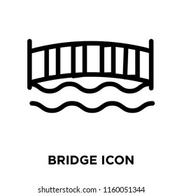Bridge icon vector isolated on white background, Bridge transparent sign , line or linear sign, element design in outline style