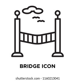 Bridge icon vector isolated on white background, Bridge transparent sign , linear symbol and stroke design elements in outline style