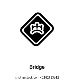 Bridge icon vector isolated on white background, logo concept of Bridge sign on transparent background, filled black symbol