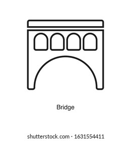 Bridge icon vector on white background. Black icon illustration