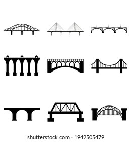 Bridge icon vector set. architecture illustration sign collection. construction symbol or logo.