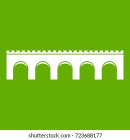 Bridge icon white isolated on green background. Vector illustration