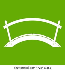 Bridge icon white isolated on green background. Vector illustration