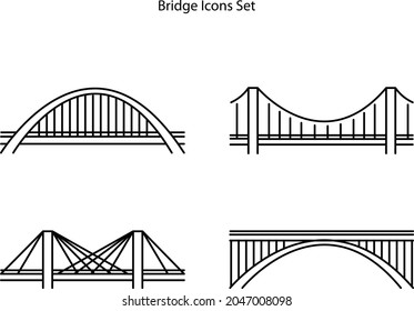 bridge icons isolated on white background. bridge icon thin line outline linear bridge symbol for logo, web, app, UI. bridge icon simple sign.