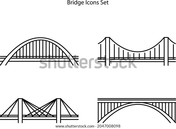 bridge icons isolated on white background. bridge\
icon thin line outline linear bridge symbol for logo, web, app, UI.\
bridge icon simple\
sign.