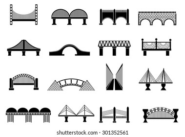 Bridge icons set