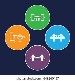 Bridge icons set. set of 4 bridge outline icons such as jetway