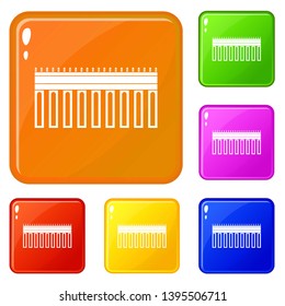 Bridge icons set collection vector 6 color isolated on white background