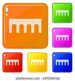 Bridge icons set collection vector 6 color isolated on white background