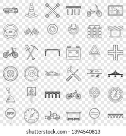 Bridge icons set. Outline style of 36 bridge vector icons for web for any design