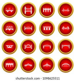 Bridge icons set. Simple illustration of 16 bridge icons set vector icons for web