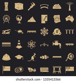 Bridge icons set. Simple style of 36 bridge vector icons for web for any design