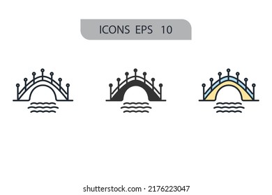 Bridge icons  symbol vector elements for infographic web