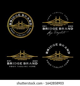 Bridge illustration logo, with gold and silver so it looks luxurious and classy.