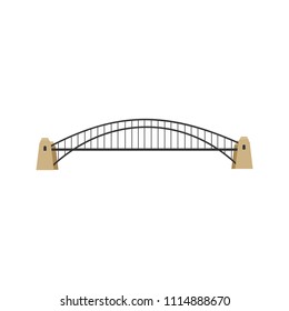 Bridge illustration on the white background. Vector illustration