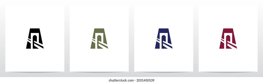Bridge Inside Letter Logo Design A