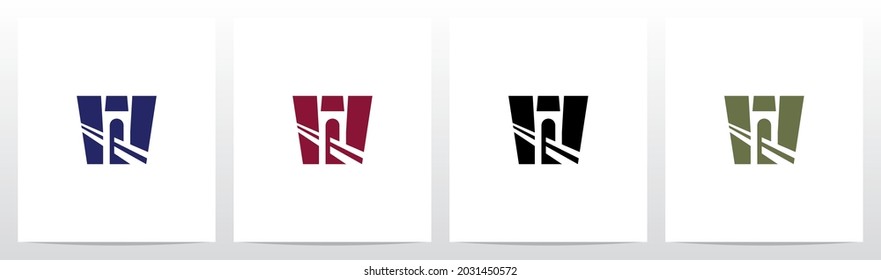Bridge Inside Letter Logo Design W