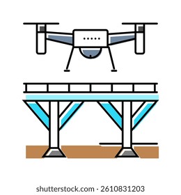 bridge inspection drone color icon vector. bridge inspection drone sign. isolated symbol illustration
