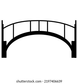 bridge. Isolated on white background. Black and white. Vector illustration.