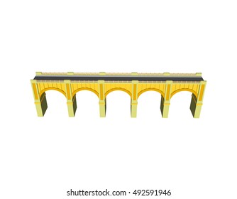 Bridge. Isolated on white background. Vector illustration.Side view.