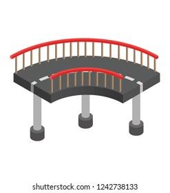 Bridge isometric flat icon 