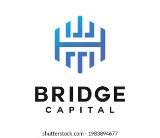 A bridge and the letter H